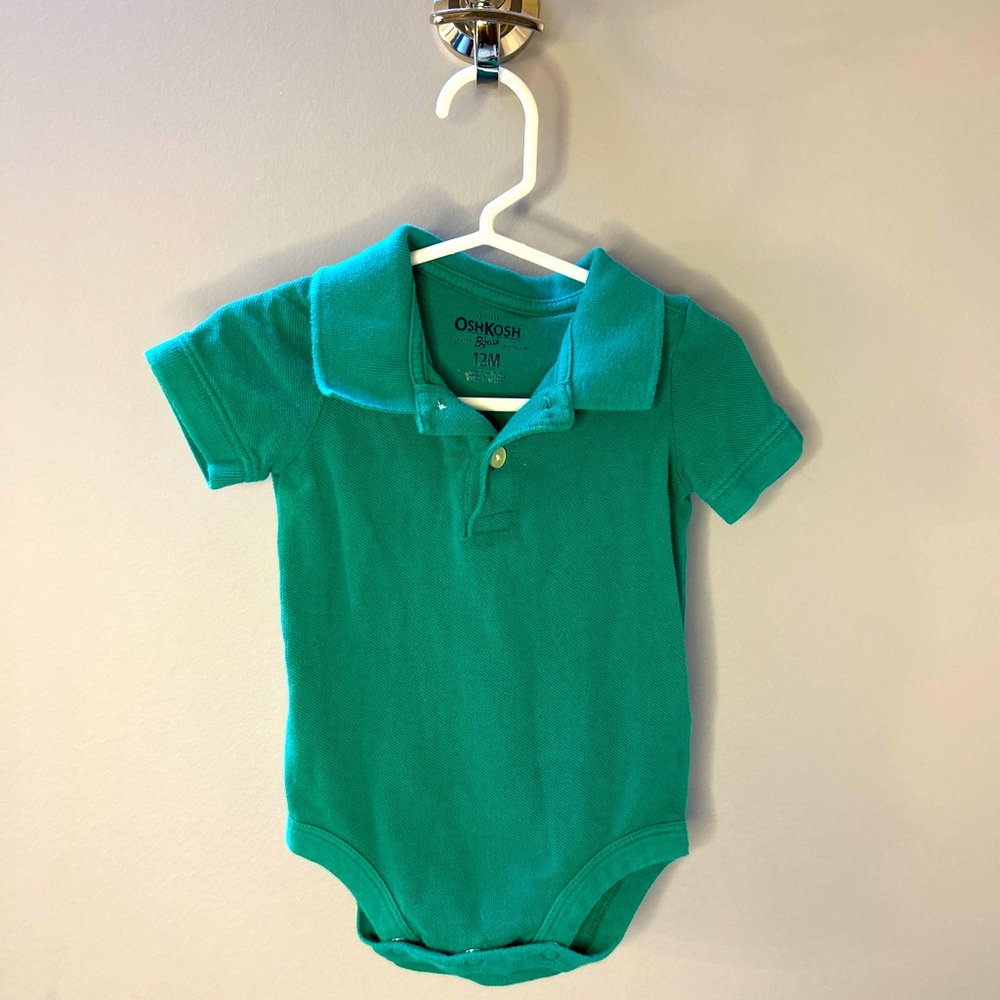 12 month green polo Osh Kosh